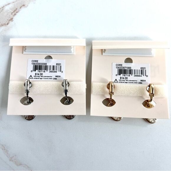 New Directions Clip on Earrings Bundle 2 pair Gold  and Silvertone NWT - Picture 2 of 4